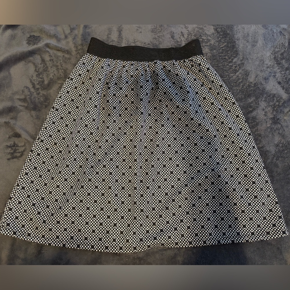 Joe Benbasset Black and White A-Line Skirt
